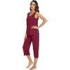 imageWiWi Pajamas for WomenViscose Made from Bamboo Sleeveless Pjs Tank Top Capri Pants Pajama Set SXXLAwine