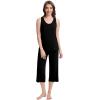imageWiWi Pajamas for WomenViscose Made from Bamboo Sleeveless Pjs Tank Top Capri Pants Pajama Set SXXLBblack