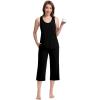 imageWiWi Pajamas for WomenViscose Made from Bamboo Sleeveless Pjs Tank Top Capri Pants Pajama Set SXXLBblack