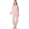 imageWiWi Pajamas for WomenViscose Made from Bamboo Sleeveless Pjs Tank Top Capri Pants Pajama Set SXXLBcream Pink