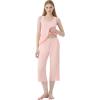 imageWiWi Pajamas for WomenViscose Made from Bamboo Sleeveless Pjs Tank Top Capri Pants Pajama Set SXXLBcream Pink