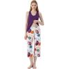 imageWiWi Pajamas for WomenViscose Made from Bamboo Sleeveless Pjs Tank Top Capri Pants Pajama Set SXXLBdark PurplePumpkin