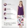 imageWiWi Pajamas for WomenViscose Made from Bamboo Sleeveless Pjs Tank Top Capri Pants Pajama Set SXXLBdark PurplePumpkin