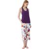 imageWiWi Pajamas for WomenViscose Made from Bamboo Sleeveless Pjs Tank Top Capri Pants Pajama Set SXXLBdark PurplePumpkin