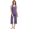 imageWiWi Pajamas for WomenViscose Made from Bamboo Sleeveless Pjs Tank Top Capri Pants Pajama Set SXXLBlavender