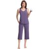imageWiWi Pajamas for WomenViscose Made from Bamboo Sleeveless Pjs Tank Top Capri Pants Pajama Set SXXLBlavender