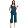 imageWiWi Pajamas for WomenViscose Made from Bamboo Sleeveless Pjs Tank Top Capri Pants Pajama Set SXXLBpeacock Blue