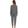 imageWiWi Pajamas set for WomenViscose from Bamboo Long Sleeve Pajama Sets Crew Neck Pj with Joggers Comfy Loungewear SXXLDark Heather Grey