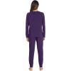 imageWiWi Pajamas set for WomenViscose from Bamboo Long Sleeve Pajama Sets Crew Neck Pj with Joggers Comfy Loungewear SXXLDark Purple