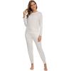 imageWiWi Pajamas set for WomenViscose from Bamboo Long Sleeve Pajama Sets Crew Neck Pj with Joggers Comfy Loungewear SXXLOat Leopard