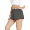 imageWiWi Sleep Shorts for Women Soft Yoga Bottoms Wide Leg Lounge Pj Short Pants Viscose from Bamboo SXXLIron Grey