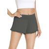 imageWiWi Sleep Shorts for Women Soft Yoga Bottoms Wide Leg Lounge Pj Short Pants Viscose from Bamboo SXXLIron Grey