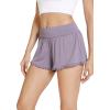 imageWiWi Sleep Shorts for Women Soft Yoga Bottoms Wide Leg Lounge Pj Short Pants Viscose from Bamboo SXXLViolet
