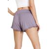 imageWiWi Sleep Shorts for Women Soft Yoga Bottoms Wide Leg Lounge Pj Short Pants Viscose from Bamboo SXXLViolet