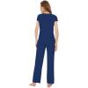 imageWiWi Soft Pajama Set for Women Raglan Sleeve Viscose from Bamboo Sleepwear Lightweight Loose Pajamas Pjs Sets SXXLBlue Depth