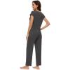 imageWiWi Soft Pajama Set for Women Raglan Sleeve Viscose from Bamboo Sleepwear Lightweight Loose Pajamas Pjs Sets SXXLCharcoal Heather