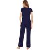 imageWiWi Soft Pajama Set for Women Raglan Sleeve Viscose from Bamboo Sleepwear Lightweight Loose Pajamas Pjs Sets SXXLNavy