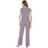 imageWiWi Soft Pajama Set for Women Raglan Sleeve Viscose from Bamboo Sleepwear Lightweight Loose Pajamas Pjs Sets SXXLViolet