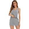 imageWiWi Soft Viscose from Bamboo Pajamas for Women Tank Top and Shorts Sleepwear Cool Pjs Sleeveless Pajama Set SXXLHeather Grey