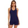 imageWiWi Soft Viscose from Bamboo Pajamas for Women Tank Top and Shorts Sleepwear Cool Pjs Sleeveless Pajama Set SXXLNavy