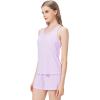 imageWiWi Soft Viscose from Bamboo Pajamas for Women Tank Top and Shorts Sleepwear Cool Pjs Sleeveless Pajama Set SXXLPastel Purple