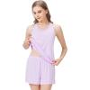 imageWiWi Soft Viscose from Bamboo Pajamas for Women Tank Top and Shorts Sleepwear Cool Pjs Sleeveless Pajama Set SXXLPastel Purple