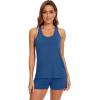 imageWiWi Soft Viscose from Bamboo Pajamas for Women Tank Top and Shorts Sleepwear Cool Pjs Sleeveless Pajama Set SXXLPrussian Blue