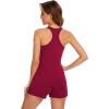 imageWiWi Soft Viscose from Bamboo Pajamas for Women Tank Top and Shorts Sleepwear Cool Pjs Sleeveless Pajama Set SXXLWine