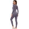 imageWiWi Soft Viscose from Bamboo Underwear for Women Thermal Long Johns Sets Super Warm Base Layer Top Pants Pajamas Set S3XAdark Grey