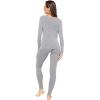 imageWiWi Soft Viscose from Bamboo Underwear for Women Thermal Long Johns Sets Super Warm Base Layer Top Pants Pajamas Set S3XAheather Grey