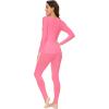 imageWiWi Soft Viscose from Bamboo Underwear for Women Thermal Long Johns Sets Super Warm Base Layer Top Pants Pajamas Set S3XAhot Pink