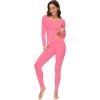 imageWiWi Soft Viscose from Bamboo Underwear for Women Thermal Long Johns Sets Super Warm Base Layer Top Pants Pajamas Set S3XAhot Pink