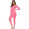 imageWiWi Soft Viscose from Bamboo Underwear for Women Thermal Long Johns Sets Super Warm Base Layer Top Pants Pajamas Set S3XAhot Pink
