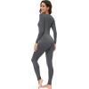 imageWiWi Soft Viscose from Bamboo Underwear for Women Thermal Long Johns Sets Super Warm Base Layer Top Pants Pajamas Set S3XAiron Grey