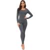 imageWiWi Soft Viscose from Bamboo Underwear for Women Thermal Long Johns Sets Super Warm Base Layer Top Pants Pajamas Set S3XAiron Grey