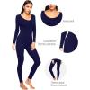 imageWiWi Soft Viscose from Bamboo Underwear for Women Thermal Long Johns Sets Super Warm Base Layer Top Pants Pajamas Set S3XAnavy