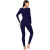 imageWiWi Soft Viscose from Bamboo Underwear for Women Thermal Long Johns Sets Super Warm Base Layer Top Pants Pajamas Set S3XAnavy