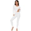 imageWiWi Soft Viscose from Bamboo Underwear for Women Thermal Long Johns Sets Super Warm Base Layer Top Pants Pajamas Set S3XApure White