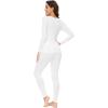 imageWiWi Soft Viscose from Bamboo Underwear for Women Thermal Long Johns Sets Super Warm Base Layer Top Pants Pajamas Set S3XApure White