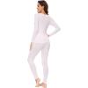 imageWiWi Soft Viscose from Bamboo Underwear for Women Thermal Long Johns Sets Super Warm Base Layer Top Pants Pajamas Set S3XApurplish White