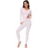 imageWiWi Soft Viscose from Bamboo Underwear for Women Thermal Long Johns Sets Super Warm Base Layer Top Pants Pajamas Set S3XApurplish White