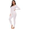 imageWiWi Soft Viscose from Bamboo Underwear for Women Thermal Long Johns Sets Super Warm Base Layer Top Pants Pajamas Set S3XApurplish White