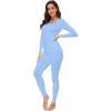 imageWiWi Soft Viscose from Bamboo Underwear for Women Thermal Long Johns Sets Super Warm Base Layer Top Pants Pajamas Set S3XAsky Blue
