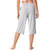 imageWiWi Viscose Capri Pants for Women Wide Leg Pajama with Pockets Soft Knit Lounge Sleep Pj Bottoms SXXLAsh Grey