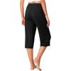 imageWiWi Viscose Capri Pants for Women Wide Leg Pajama with Pockets Soft Knit Lounge Sleep Pj Bottoms SXXLBlack