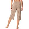 imageWiWi Viscose Capri Pants for Women Wide Leg Pajama with Pockets Soft Knit Lounge Sleep Pj Bottoms SXXLCamel