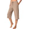 imageWiWi Viscose Capri Pants for Women Wide Leg Pajama with Pockets Soft Knit Lounge Sleep Pj Bottoms SXXLCamel