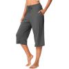 imageWiWi Viscose Capri Pants for Women Wide Leg Pajama with Pockets Soft Knit Lounge Sleep Pj Bottoms SXXLCharcoal