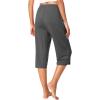 imageWiWi Viscose Capri Pants for Women Wide Leg Pajama with Pockets Soft Knit Lounge Sleep Pj Bottoms SXXLCharcoal