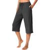 imageWiWi Viscose Capri Pants for Women Wide Leg Pajama with Pockets Soft Knit Lounge Sleep Pj Bottoms SXXLCharcoal Heather